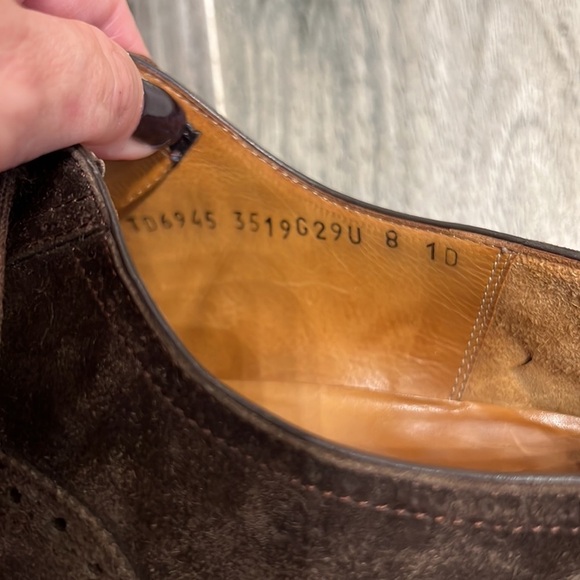 Salvatore Ferragamo Tramezza Brown Suede Cap Toe Derby Shoes - Picture 9 of 10